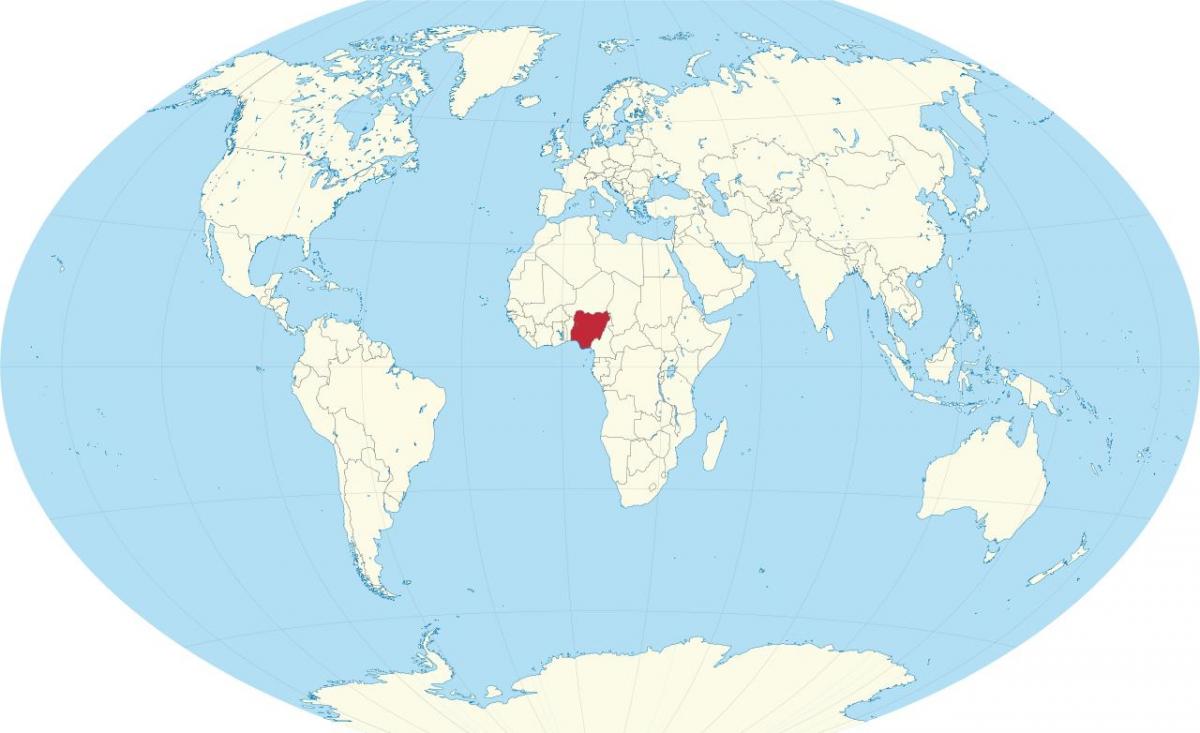 world map showing nigeria