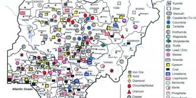 The Map Of Nigeria Showing Mineral Resources Map Of Nigeria Showing Mineral Resources - Mineral Map Of Nigeria (Western  Africa - Africa)