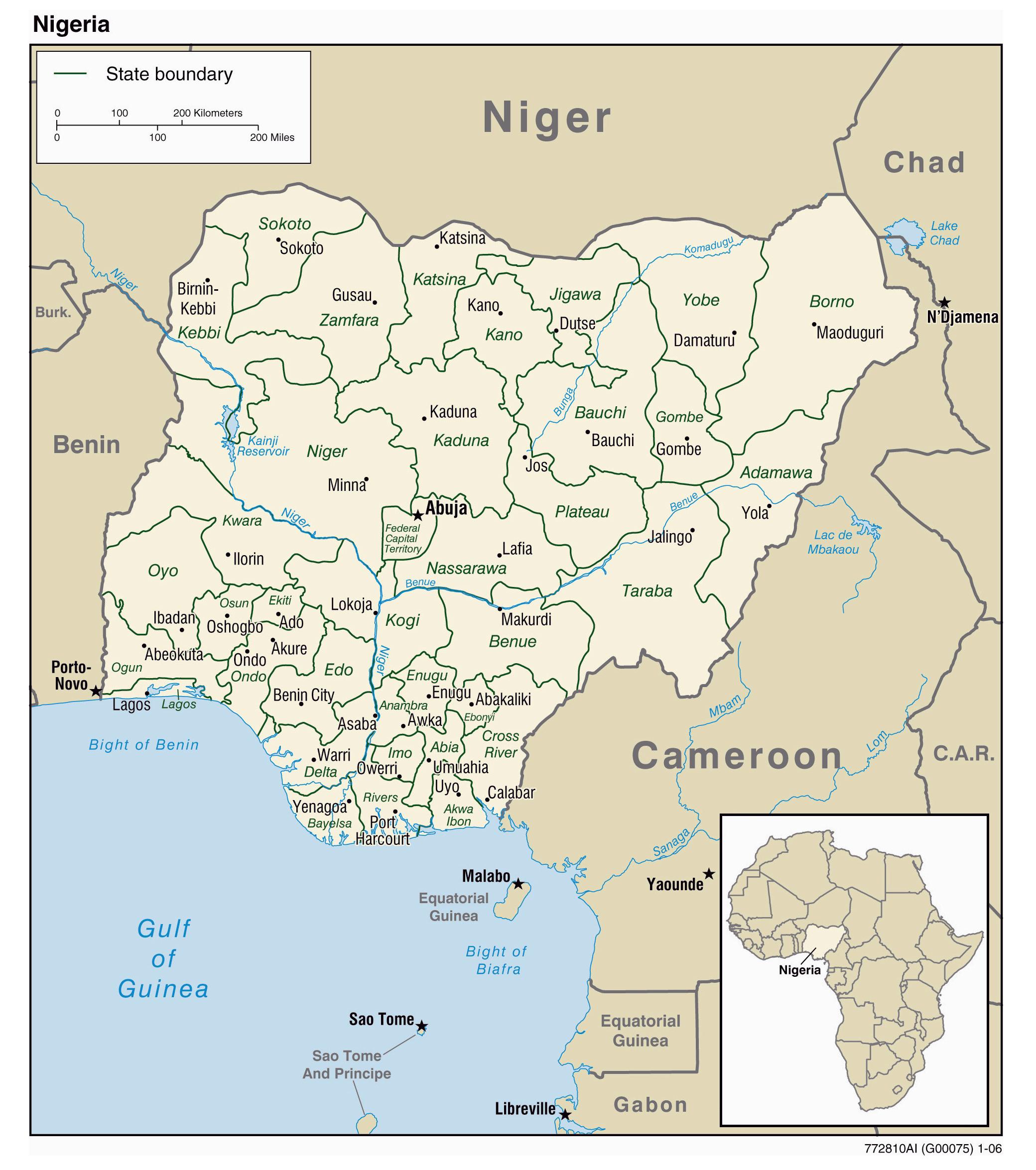 Nigeria Cities Map 
