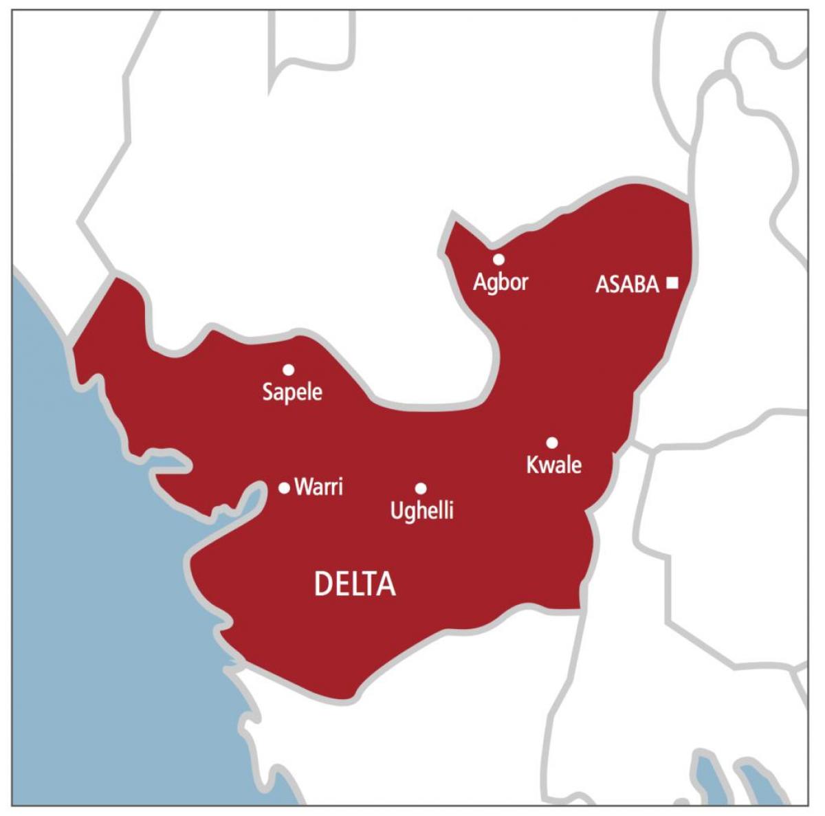 delta nigeria map