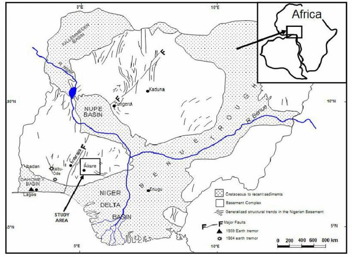 map of nigeria showing drainage