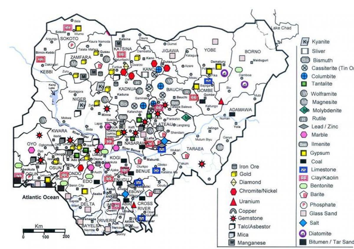 mineral map of nigeria