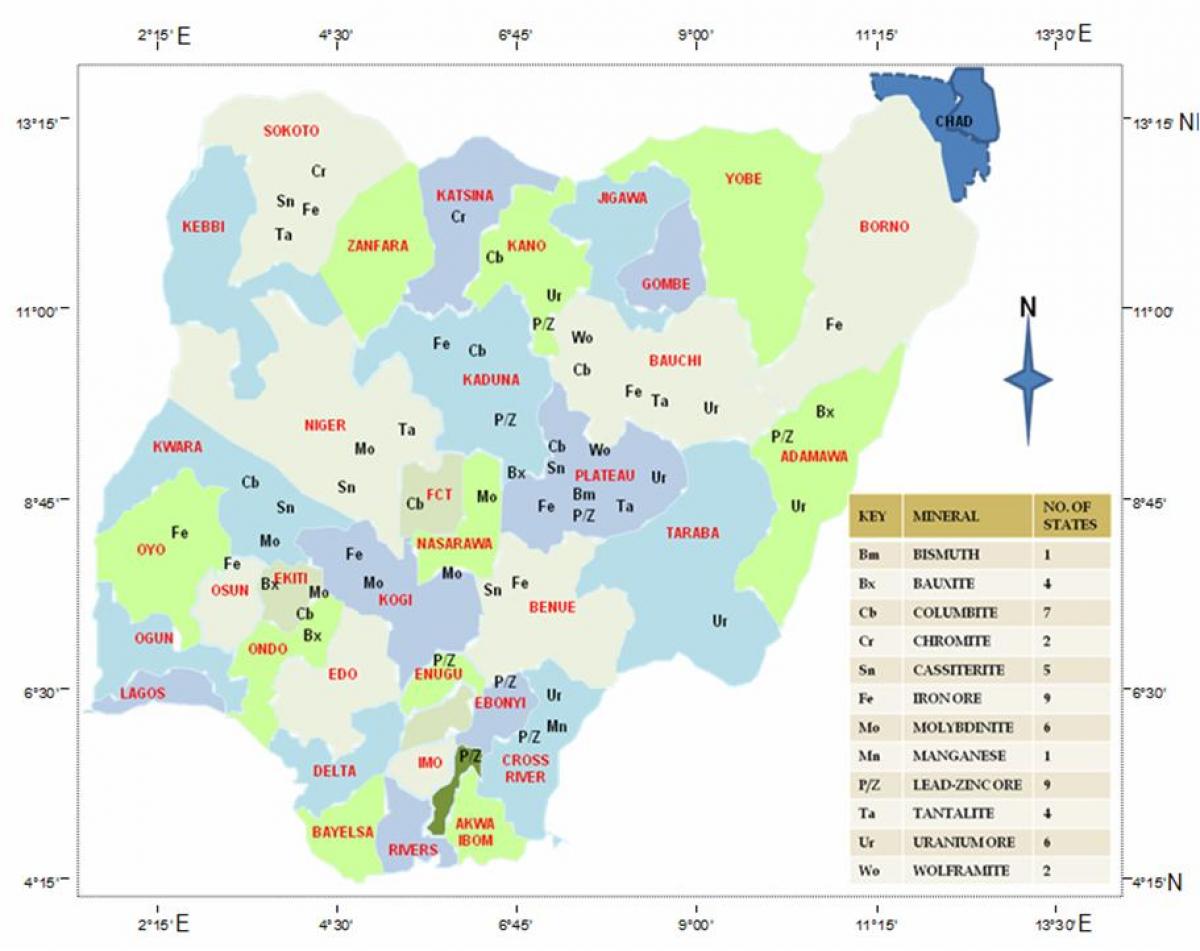 nigeria natural resources map