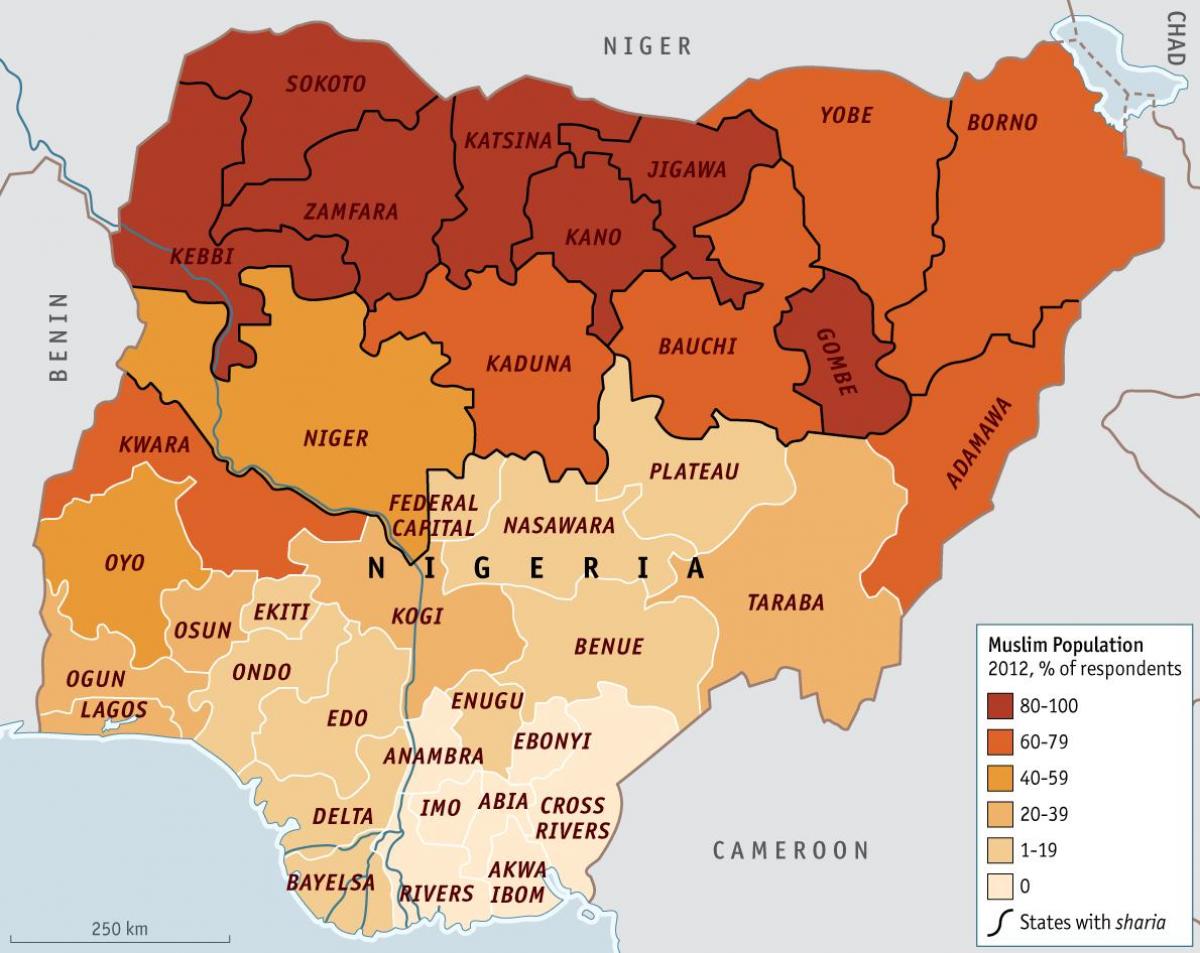 Map of nigeria religion
