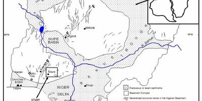 Map of nigeria showing drainage