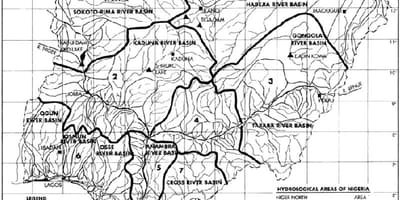 Map of hydrological nigeria