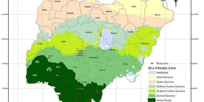 Map of nigeria showing climatic zone