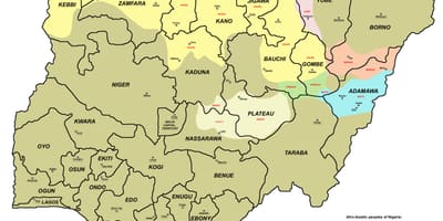 Map of nigeria showing the 36 states and their capitals