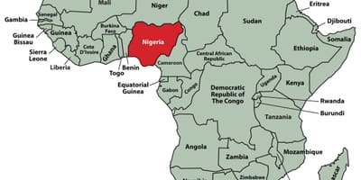 Map of nigeria location in africa