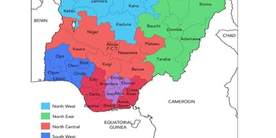 Map of nigeria showing geopolitical zones
