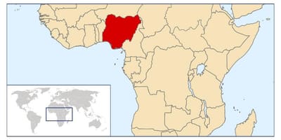 Nigeria location on world map