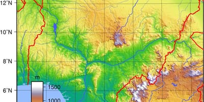 Map of nigeria topographic