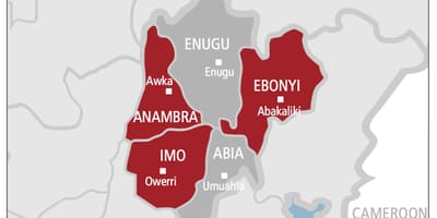 Map of south east nigeria