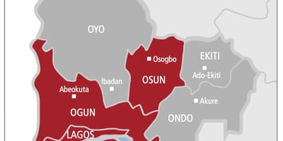 West nigeria map